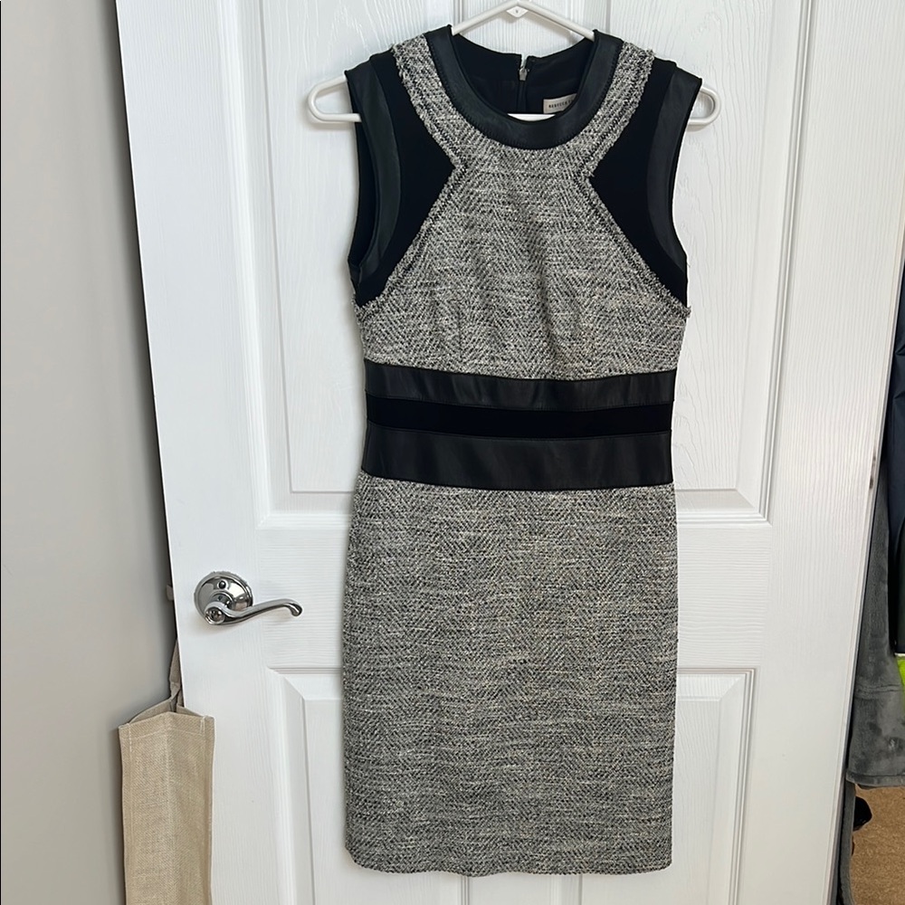 Rebecca Taylor Black and Gray Sheath Mini Dress